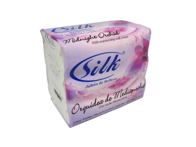 100Gm 3Pk Silk Soap Black (Flower Es) DLC JAN 2023