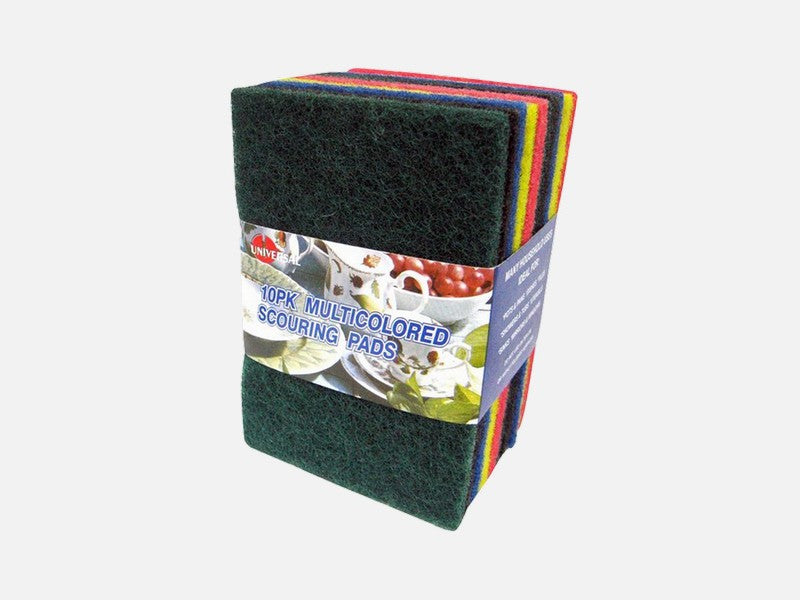 10Pk Multicolored Scouring Pads