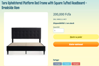 
              Tara Upholstered Platform Bed Frame with Square Tufted Headboard - Brookside Home
            