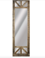 
              American Art Decor Miroir pleine longueur en bois rustique
            
