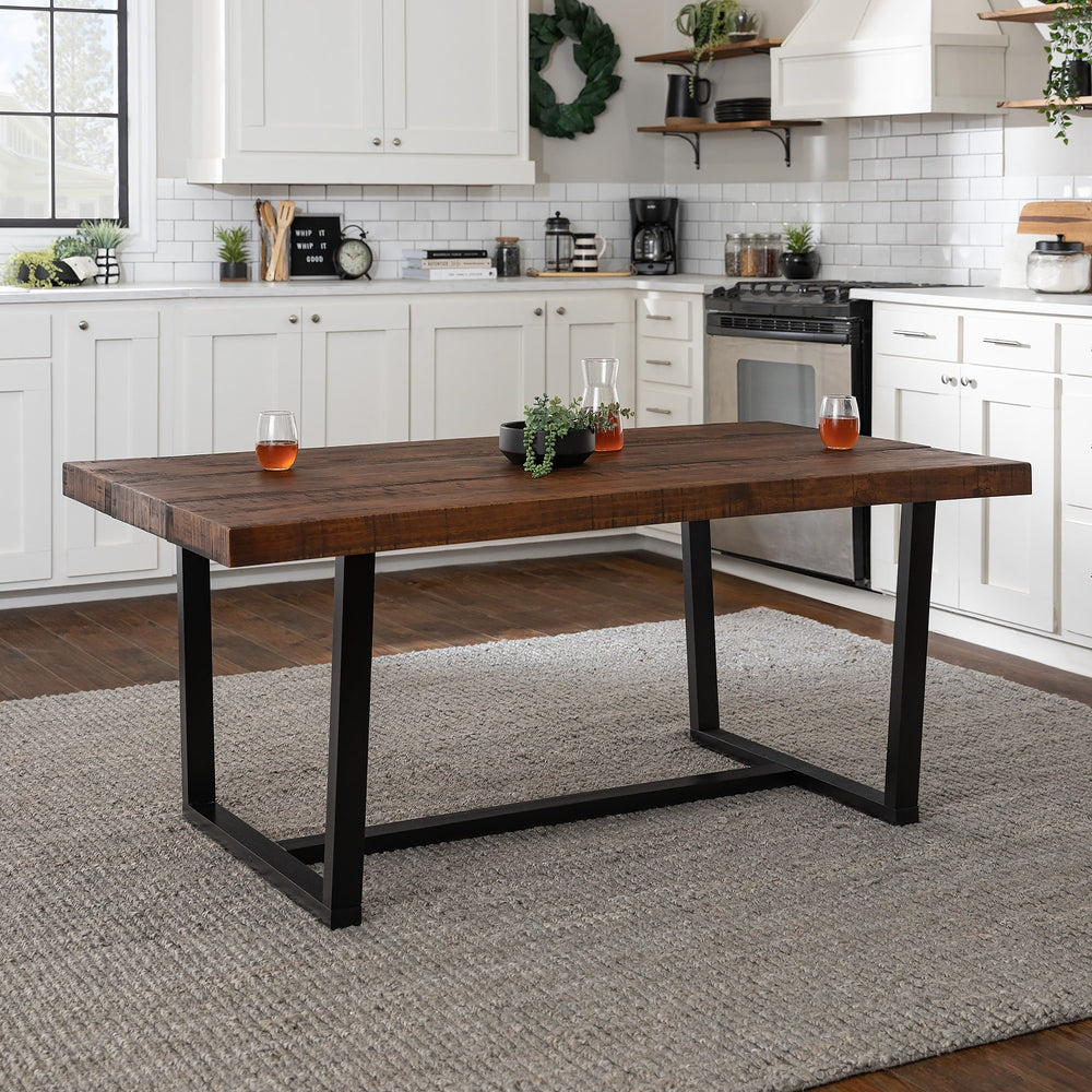 72 inch Distressed Solid Wood Dining Table