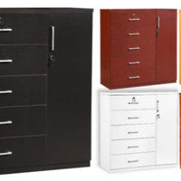 5 Drawer/1Door Chest- Beech ,Mahogany,Black,Cherry Or White