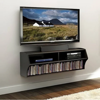 Prepac Black Altus Wall Mounted Audio/Video Console