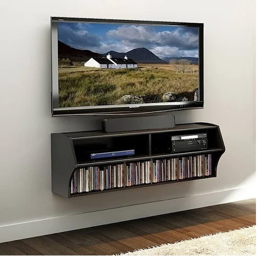 Prepac Black Altus Wall Mounted Audio/Video Console