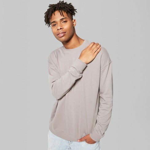 Men's Lightweight Drop Shoulder Crew Neck Pullover