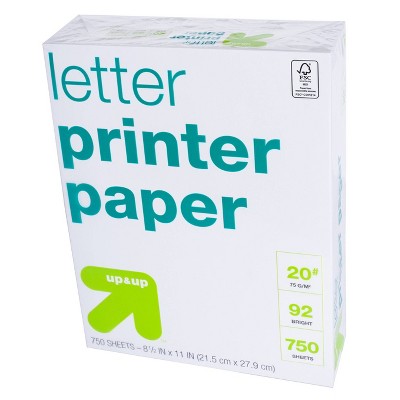 Printer Paper Letter Size 20lb 750ct White - Up&Up™