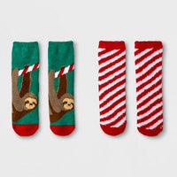 Girls' 2pk Sloth Soapy Cozy Socks – Cat & Jack
