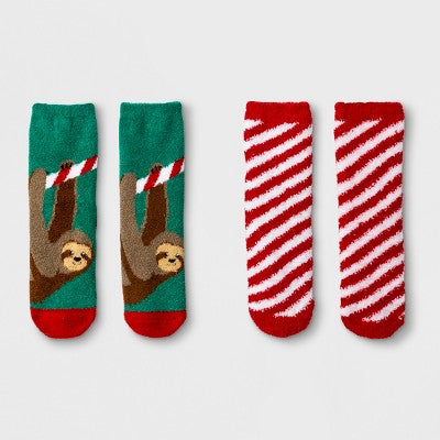 Girls' 2pk Sloth Soapy Cozy Socks – Cat & Jack