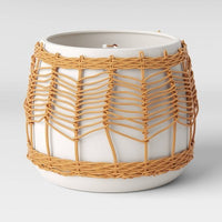Woven Stoneware Outdoor Planter FOR Decorative Use Only