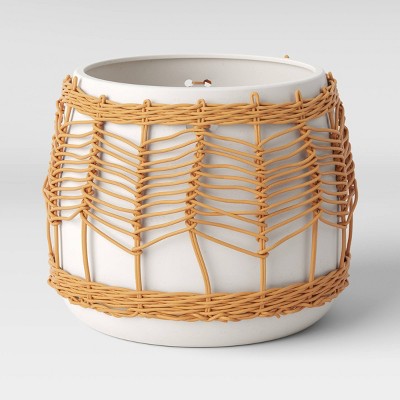 Woven Stoneware Outdoor Planter FOR Decorative Use Only