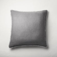 King Euro Heavyweight Linen Blend Throw Pillow Dark Gray - Casaluna™