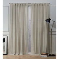 84"x54" Mellow Slub Back Tab Light Filtering Window Curtain Panels Linen - Nicole Miller