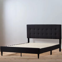 
              Tara Upholstered Platform Bed Frame with Square Tufted Headboard - Brookside Home
            