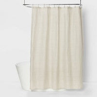 
              Woven Shower Curtain White 182cm 182cm  - Thresholda
            