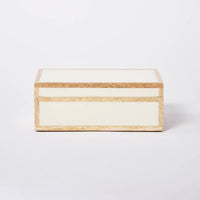 8" x 5" Wood Edge Trim with Resin Inlay Decorative Box Ivory - Threshold™ designed with Studio McGee