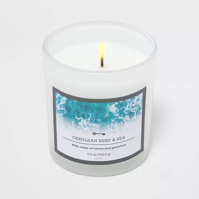 5.5oz Glass Jar Cerulean Surf and Sea Candle - Threshold™
