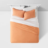 2pc Twin/Twin Extra Long Easy-Care Duvet Cover & Sham Set Light Orange - Room Essentialsa