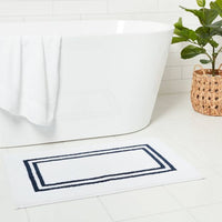 
              21"x34" Border Bath Rug Navy Stripe - Threshold Signature™
            