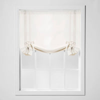 
              63"x42" Plaid Border Light Filtering Balloon Shade White - Threshold™
            