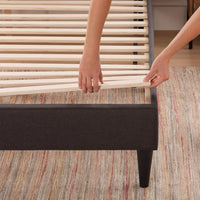 
              Tara Upholstered Platform Bed Frame with Square Tufted Headboard - Brookside Home
            