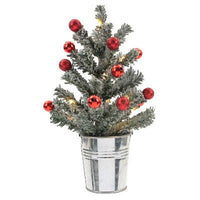 Philips Battery Operated LED Flocked Christmas Tree Light with Red Ornaments