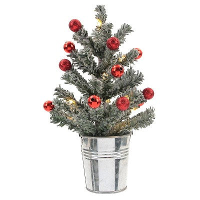 Philips Battery Operated LED Flocked Christmas Tree Light with Red Ornaments