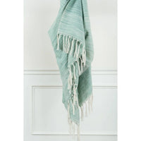 
              50"x60" Stripe Throw Blanket Teal - Rizzy Home
            