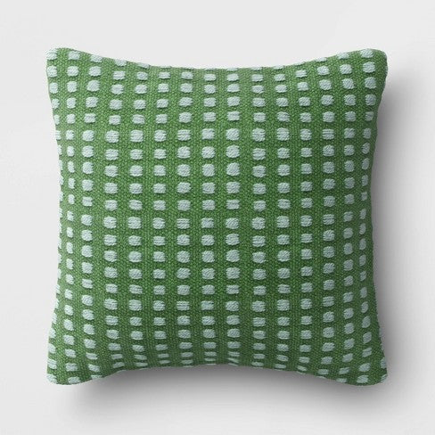 Woven Outdoor Throw Pillow Stitch Stripe Green - Threshold™