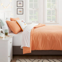 
              2pc Twin/Twin Extra Long Easy-Care Duvet Cover & Sham Set Light Orange - Room Essentialsa
            