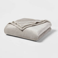 
              Twin Electric Solid Microplush Bed Blanket Gray
            