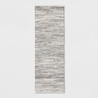 2'4"x7' Striped Metallic Woven Accent Rug Gray - Project 62™