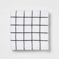 XL Everyday Grid Bath Towel Black/White - Room Essentials™