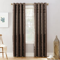 84"x50" Elidah Bonded Velvet Blackout Grommet Curtain Panel Mocha - Sun Zero