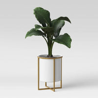 
              Iron Planter With Brass Stand White - Project 62™
            