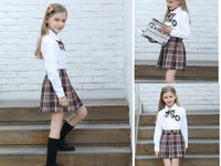 
              Toast Girls School Uniform Adjustable Waist Plaid Scooter Skirt
            