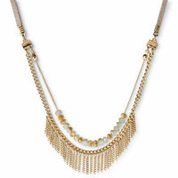 Women's Convertible Wrap Necklace with Fringe & Ta