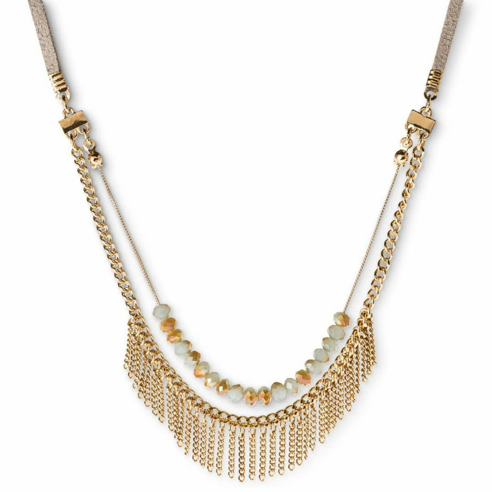 Women's Convertible Wrap Necklace with Fringe & Ta