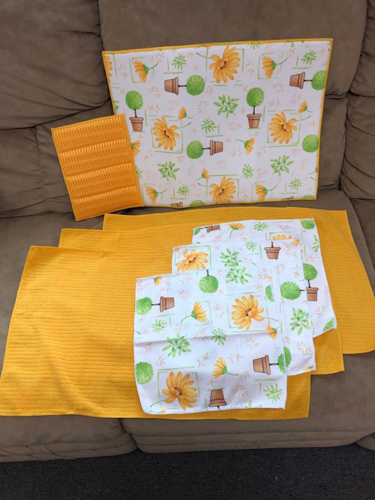 Veggies Cotton Kitchen Towel+ Potholder 12pcs