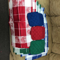 Veggies Cotton Kitchen Towel+ Potholder 12pcs