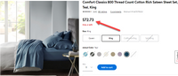 
              Comfort Classics 800 Thread Count Cotton Rich Sateen Sheet Set, Teal, King
            