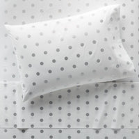 
              2 Places Queen Easy Care Printed Pattern Sheet Set Gray Dot - Room Essentialsa
            