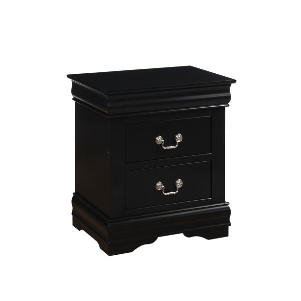 Acme Louis Philippe 2-Drawer Nightstand Black Finishes