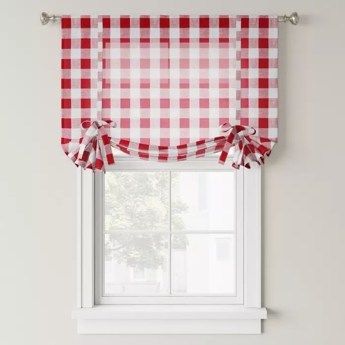 106cm x 160cm Balloon Shade Light Filtering Curtain Panel Red ONE Panel