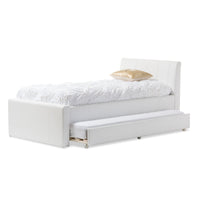 Baxton Studio Cosmo Modern and Contemporary Faux Leather Twin Size Trundle Bed, Multiple Colors