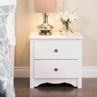 
              Prepac Monterey 2 Drawer Bedroom Nightstand, White
            