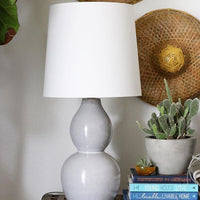 Double Gourd Ceramic Small Lamp Base Gray - Threshold™