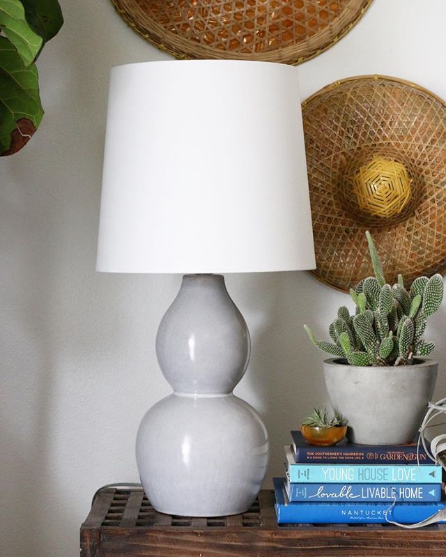 Double Gourd Ceramic Small Lamp Base Gray - Threshold™