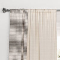 84"x50" Woven Striped Border Blackout Curtain Panel Black - Threshold™