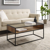 Rustic Glass Coffee Table - Reclaimed Barnwood