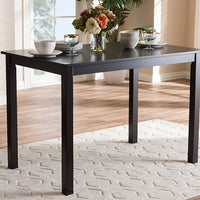 Augus Modern & Contemporary Finished Dining Table in Dark Brown